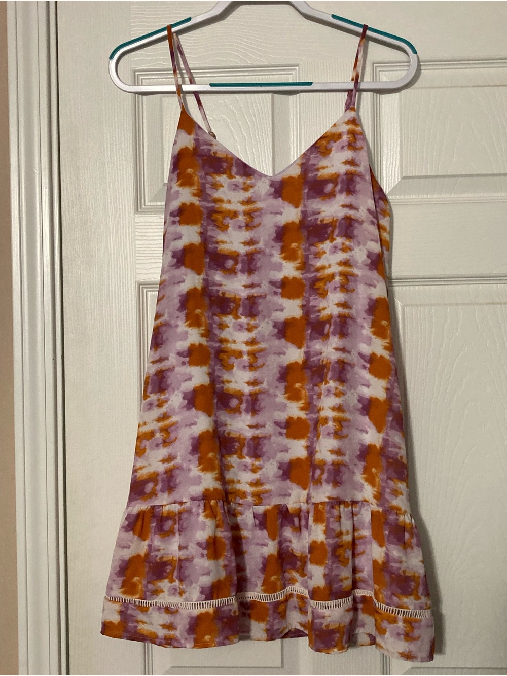 ⭐️⭐️ Pink Lily Tie-Dye Mini Slip Dress in Purple & Orange